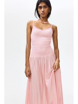 H&M - Women Pink Smocked-bodice dress
