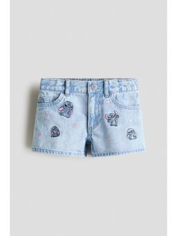 H&M - Girls Blue Printed denim shorts