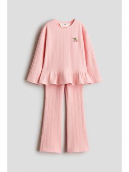 H&M - Girls Pink 2-piece ribbed set