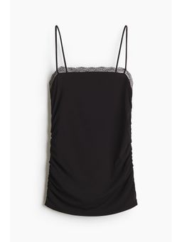 H&M - Women Black Lace-trimmed strappy top