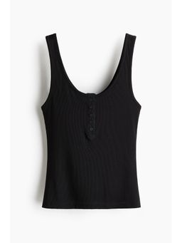H&M - Women Black Ribbed vest top