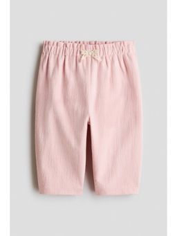 H&M - Girls Pink Textured cotton trousers