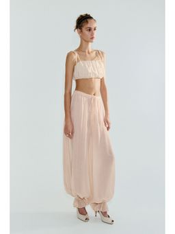 H&M - Women Beige Balloon drawstring trousers