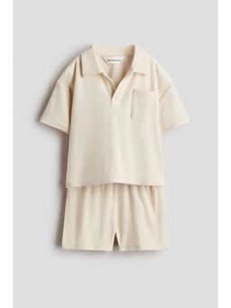 H&M - Boys Beige 2-piece cotton terry set