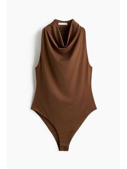H&M - Women Brown Cowl-neck Bodysuit