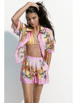 H&M - Women Multi-Color Printed pull-on shorts