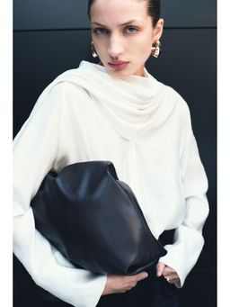 H&M - Women White Scarf-collar blouse