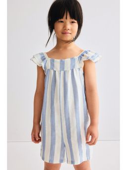 H&M - Girls White Flutter-sleeved jumpsuit