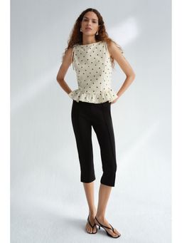 H&M - Women Black Capri trousers