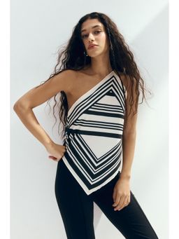 H&M - Women White Scarf-look one-shoulder top