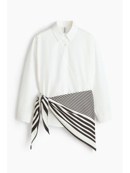 H&M - Women White Scarf-detail shirt