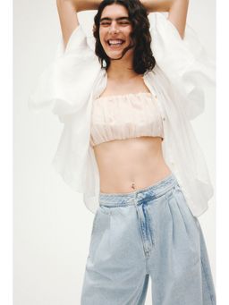 H&M - Women Blue Barrel High Waist Ankle Jeans