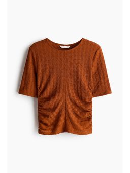 H&M - Women Brown Crinkled ruched top