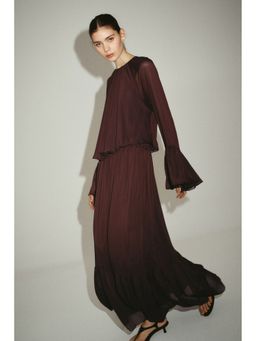 H&M - Women Brown Oversized layered-look dress