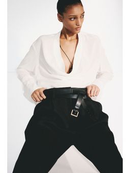 H&M - Women White Cowl-neck blouse