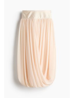 H&M - Women Beige Draped chiffon skirt