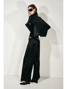 H&M - Women Black Lace-trimmed interlock trousers