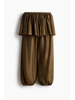 H&M - Women Green Skirt-layered balloon trousers