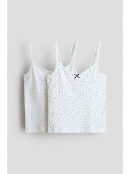 H&M - Girls Grey 2-pack strappy tops
