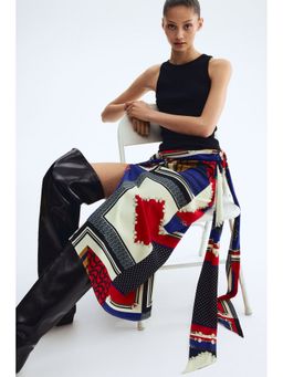 H&M - Women Red Scarf-detail skirt