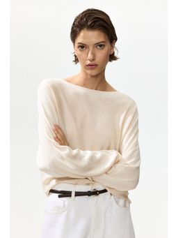 H&M - Women Beige Boat-neck jumper