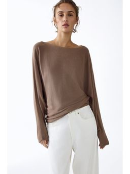H&M - Women Beige Boat-neck jumper