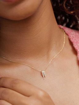 Mia by Tanishq - Yellow Gold and Diamond Groovy Glint Pendant