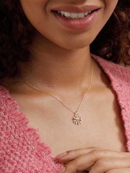 Mia by Tanishq - Yellow Gold and Diamond Whimsy Bloom Pendant