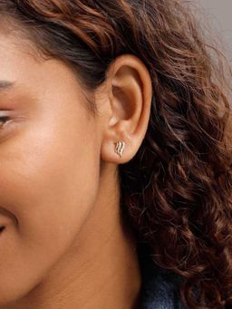 Mia by Tanishq - Yellow and Diamond Gold Groovy Glint Earrings