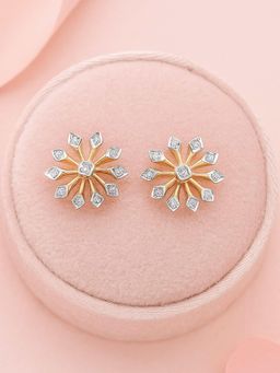 Mia by Tanishq - Yellow Gold and Diamond Whimsy Bloom Earrings