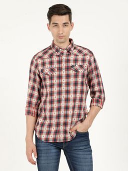 Lee - Men Checked Red Shirt (Regular)