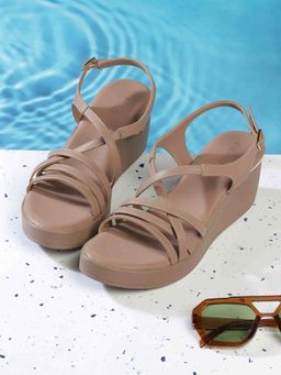 Metro - Women Beige Wedges Heels Sandals