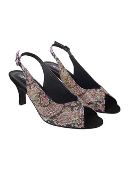 Metro - Women Black Kitten Heels Sandals