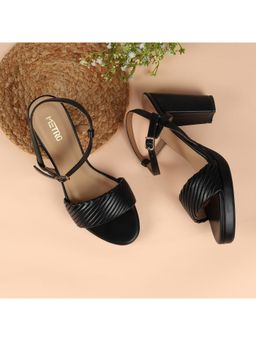 Metro - Women Black Block Heels Sandals