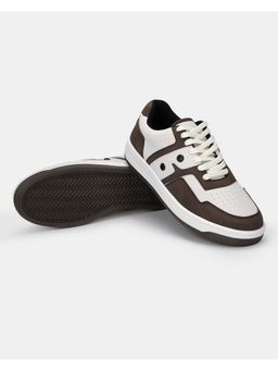 Bewakoof - Men Retro Mix Mocha Drift Color Block Low-Top Sneakers