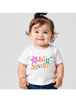 KNITROOT - Raksha Bandhan Theme Big Sister T-Shirt - White