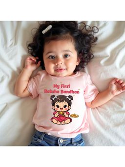KNITROOT - Raksha Bandhan Theme My First Raksha Bandhan T-Shirt - Pink