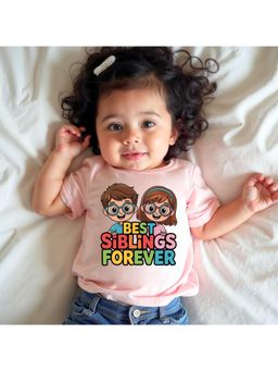 KNITROOT - Raksha Bandhan Theme Best Siblings Forever T-Shirt - Pink