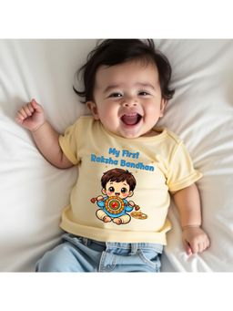 KNITROOT - Raksha Bandhan Theme My First Raksha Bandhan T-Shirt - Yellow