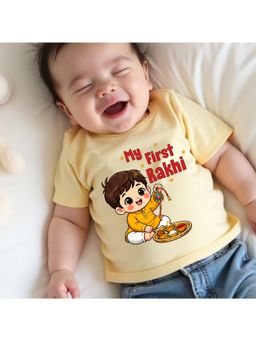 KNITROOT - Raksha Bandhan Theme My First Rakhi T-Shirt - Yellow