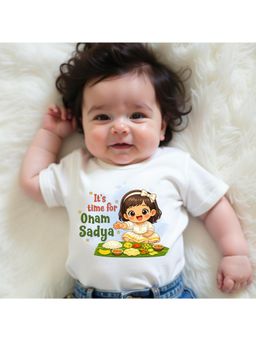 KNITROOT - It's Time For Onam Sadya T-Shirt - White