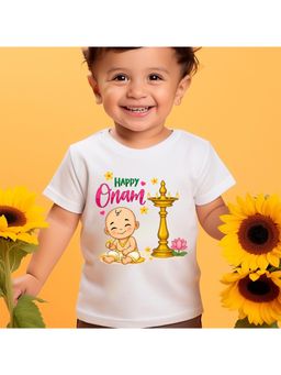 KNITROOT - Happy Onam T-Shirt - White