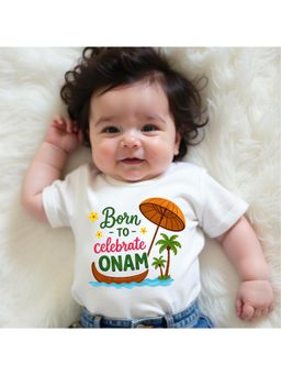 KNITROOT - Born To Celebrate Onam T-Shirt - White