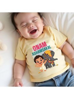 KNITROOT - Onam Ashamsakal T-Shirt - Yellow
