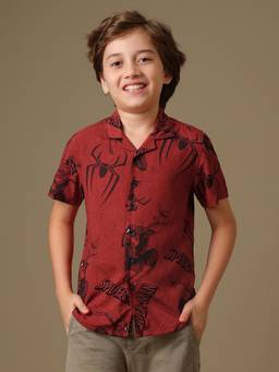 Kidsville - Official Marvel Spider-Man All Over Rayon Shirt