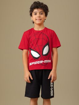 Kidsville - Official Marvel Comics Spider-Man Cotton T-Shirt And Shorts Set