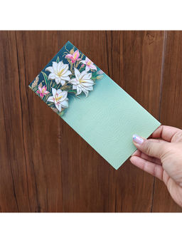 The Big Trove - Green Flower Love Envelop (Pack of 20)