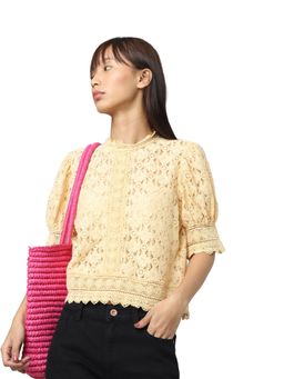 ONLY - Women Lace Yellow Top