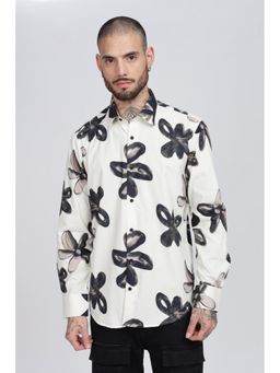 Eszett - Men White Floral Full Sleeves Casual Shirt