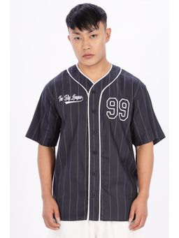 Eszett - Men Black Stripes Half Sleeves Casual Shirt